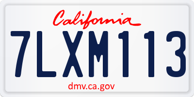 CA license plate 7LXM113