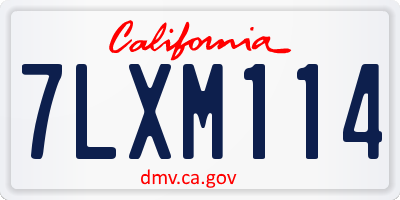 CA license plate 7LXM114