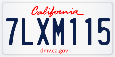 CA license plate 7LXM115