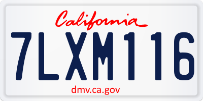 CA license plate 7LXM116