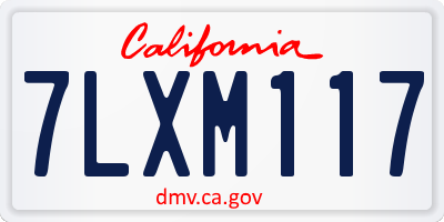 CA license plate 7LXM117