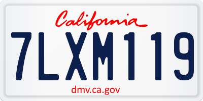 CA license plate 7LXM119