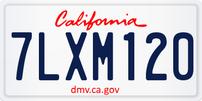 CA license plate 7LXM120