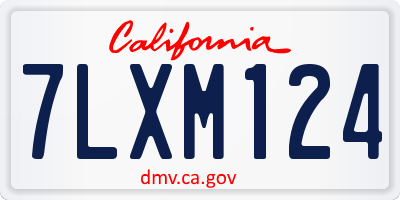 CA license plate 7LXM124