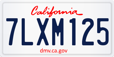 CA license plate 7LXM125