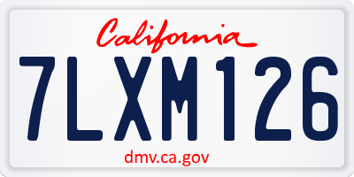 CA license plate 7LXM126