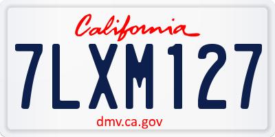 CA license plate 7LXM127