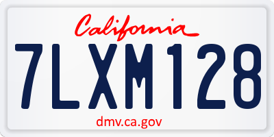 CA license plate 7LXM128