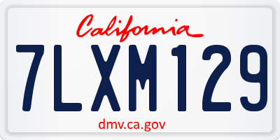 CA license plate 7LXM129