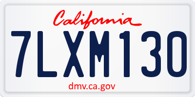 CA license plate 7LXM130