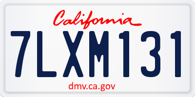 CA license plate 7LXM131