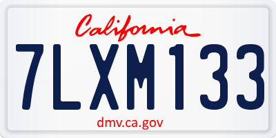 CA license plate 7LXM133