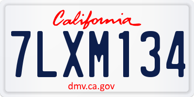 CA license plate 7LXM134