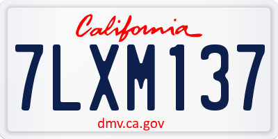 CA license plate 7LXM137