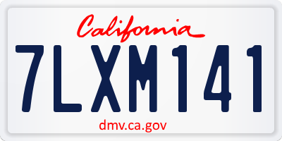CA license plate 7LXM141