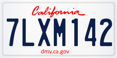 CA license plate 7LXM142