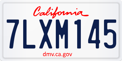 CA license plate 7LXM145