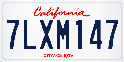 CA license plate 7LXM147