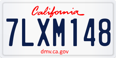 CA license plate 7LXM148