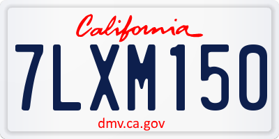 CA license plate 7LXM150