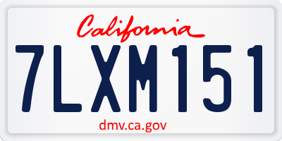 CA license plate 7LXM151