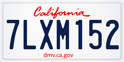CA license plate 7LXM152