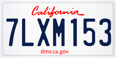 CA license plate 7LXM153