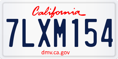 CA license plate 7LXM154