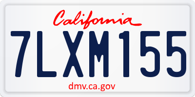 CA license plate 7LXM155