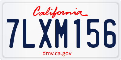 CA license plate 7LXM156