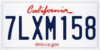 CA license plate 7LXM158