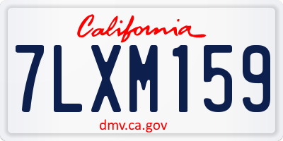 CA license plate 7LXM159