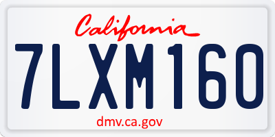 CA license plate 7LXM160