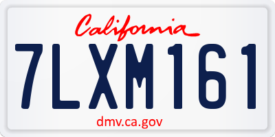 CA license plate 7LXM161
