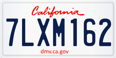 CA license plate 7LXM162