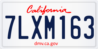 CA license plate 7LXM163