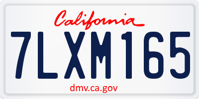 CA license plate 7LXM165
