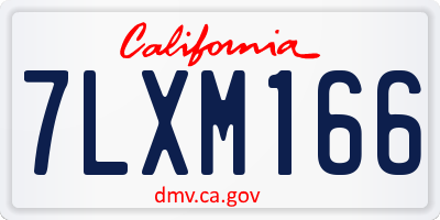 CA license plate 7LXM166