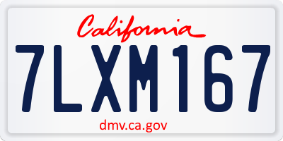 CA license plate 7LXM167