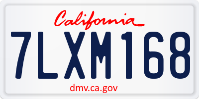 CA license plate 7LXM168