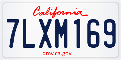 CA license plate 7LXM169