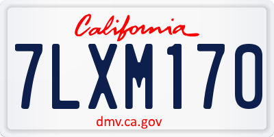 CA license plate 7LXM170