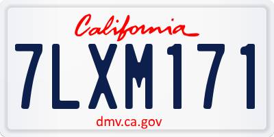 CA license plate 7LXM171
