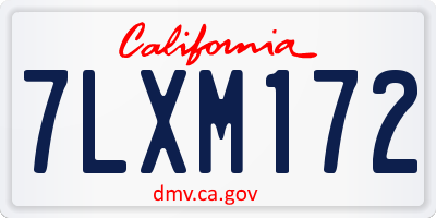 CA license plate 7LXM172