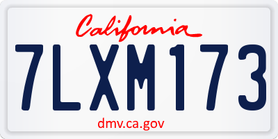 CA license plate 7LXM173