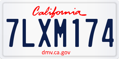 CA license plate 7LXM174