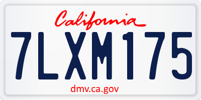 CA license plate 7LXM175