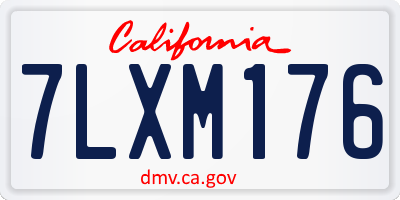 CA license plate 7LXM176