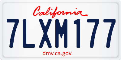 CA license plate 7LXM177