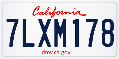 CA license plate 7LXM178